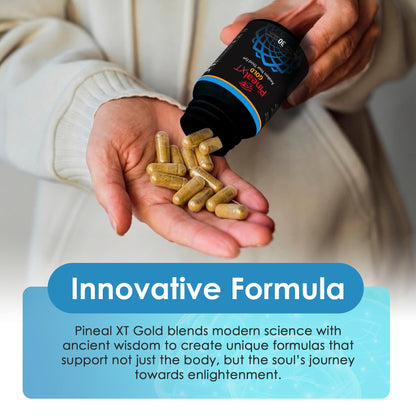 Pineal XT Gold Pineal Gland Supplement, Third Eye Awakening | Focus and Memory Supplement for Brain, 7 Powerful Ingredients Detox and Activate Your Pineal Gland, 30 Count, 1 Daily