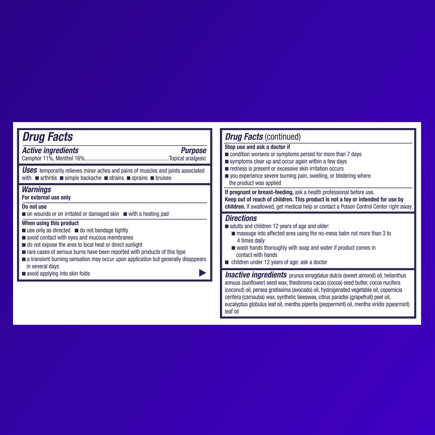 Icy Hot Advanced PRO Pain Relief Massaging Balm, Fast-Acting Max Strength Pain Relief With Menthol 16% and Camphor 11% for Backaches, Joints, Muscle Strains and Arthritis, Essential Oil Scent, 1.25 oz Icy HotBuy Supplements Australia