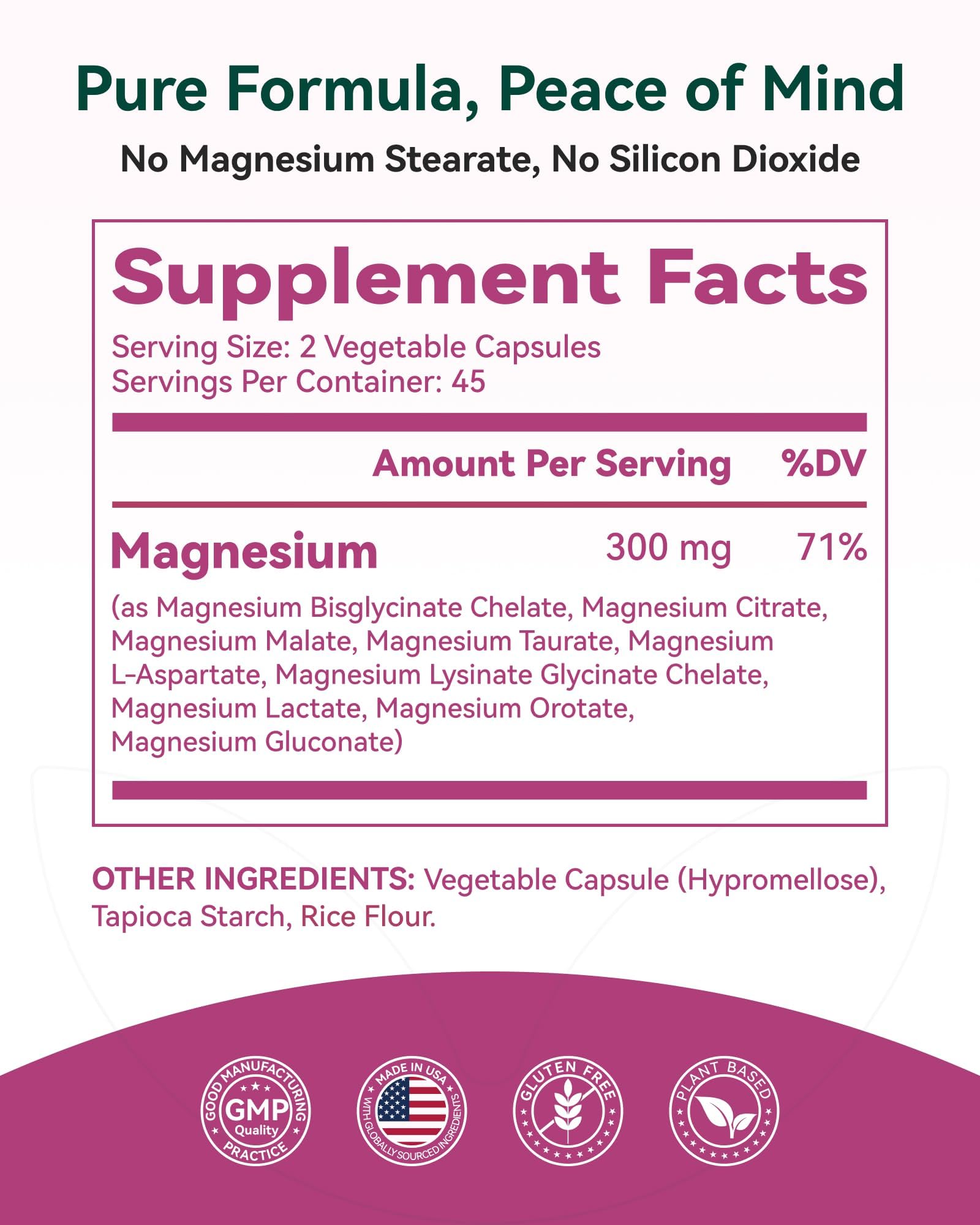 9-in-1 Magnesium Complex, 300mg Magnesium from 9 Organic Forms, Glycinate, Citrate, Malate, High Absorption for Sleep & Relaxation, Energy & Muscle Support, 90 Capsules Inner Brightness buy supplements Au