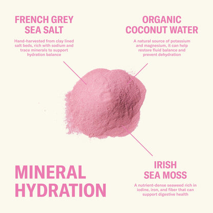 Ballerina Farm Farmer Hydrate Berry Electrolyte Powder | Organic Coconut Water, Irish Sea Moss, French Sea Salt, No Added Sugar, Prebiotic Fiber, 25 Servings