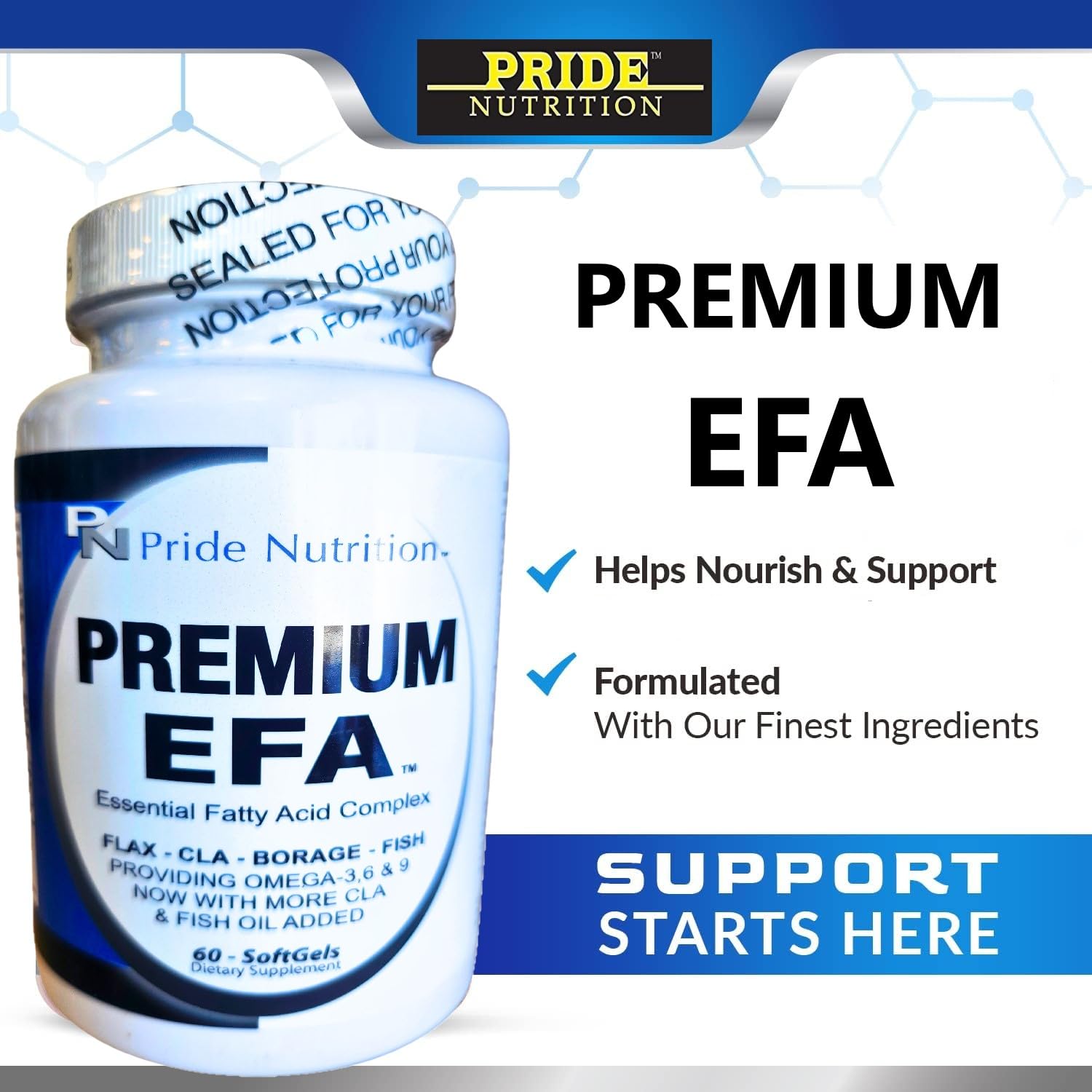 Pride Nutrition Premium EFA Omega 3-6-9 Supplement for Men and Women 5 in 1 - EPA, DHA, GLA, ALA & CLA Essential Fatty Acids with Fish Oil - Softgel Pills Pride Nutrition buy supplements Au