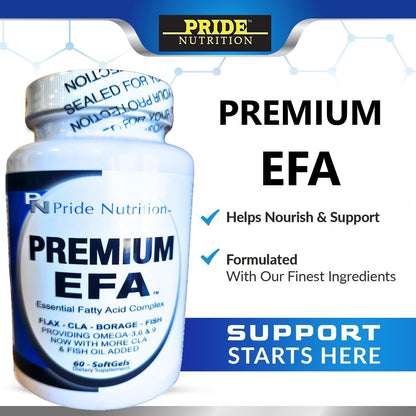 Pride Nutrition Premium EFA Omega 3-6-9 Supplement for Men and Women 5 in 1 - EPA, DHA, GLA, ALA & CLA Essential Fatty Acids with Fish Oil - Softgel Pills Pride Nutrition buy supplements Au