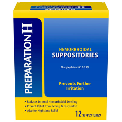 Preparation H Hemorrhoid Suppositories For Itching And Discomfort Relief - 12 Count (Pack of 1) Preparation HBuy Supplements Australia