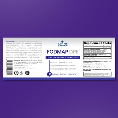 Arthur Andrew Medical, FODMAP DPE, Digestive Enzymes, 60 Capsules | Digestive Enzymes, & Probiotics For FODMAP Intolerance & The Digestion Of Fermentable Foods. Vegan, Non-GMO