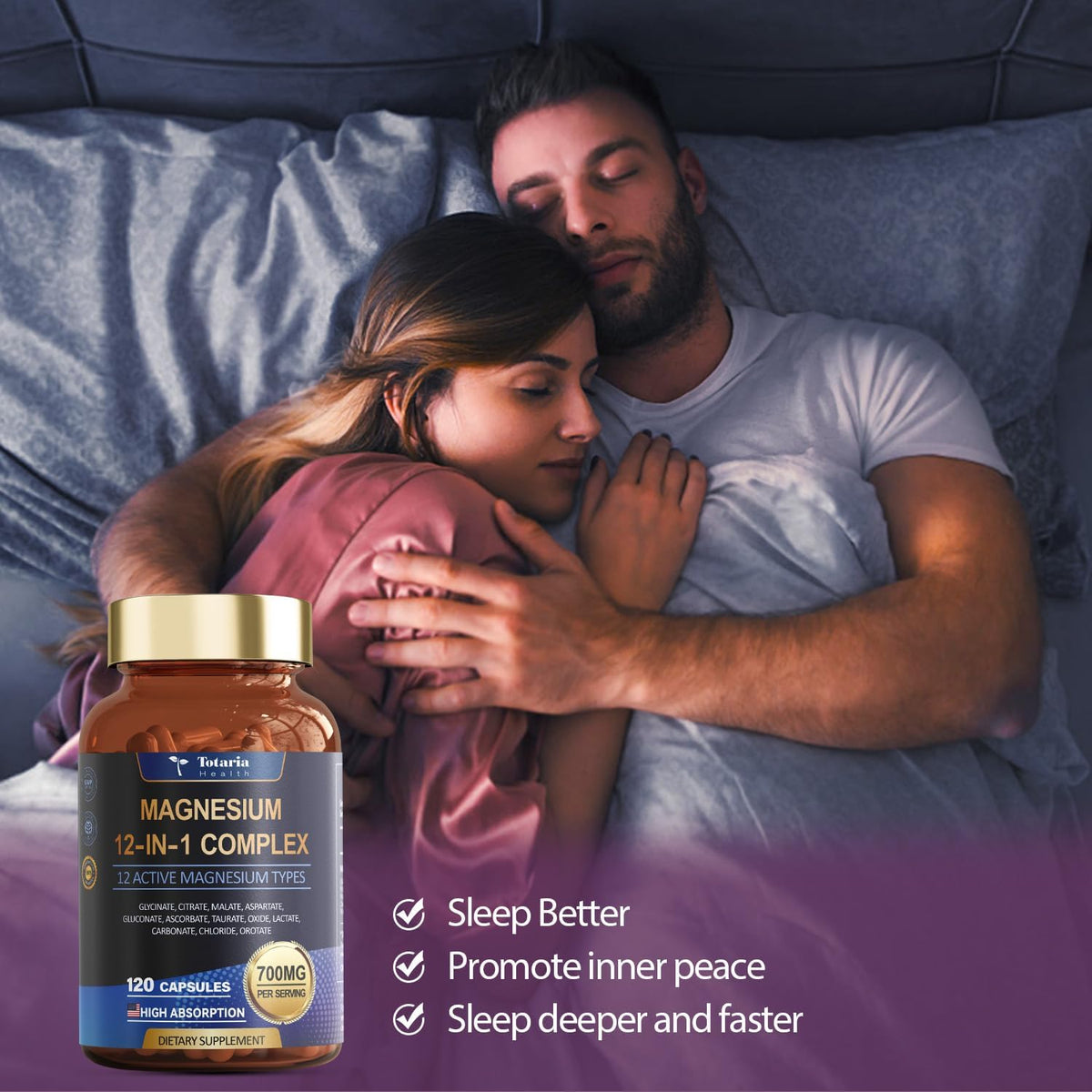 Totaria Magnesium Complex 700mg 12 in 1 Magnesium Supplement with Glycinate Citrate Malate Oxide Taurate Aspartate Orotate Magnesium Relaxation,Muscle,Heart Support, Vegan 120 Capsules Totaria buy supplements Au