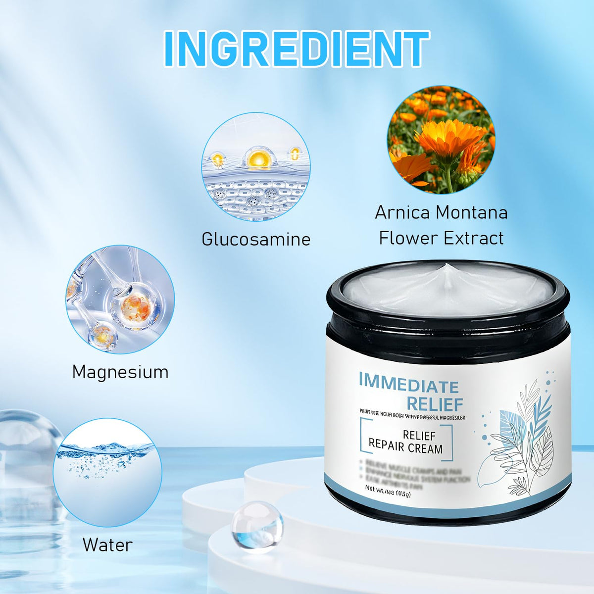 Magnesium Cream, 2025 New Upgraded Magnesium Gel for Back, Neck, Hands, Knees-50g (2 Bottle) DiinouBuy Supplements Australia
