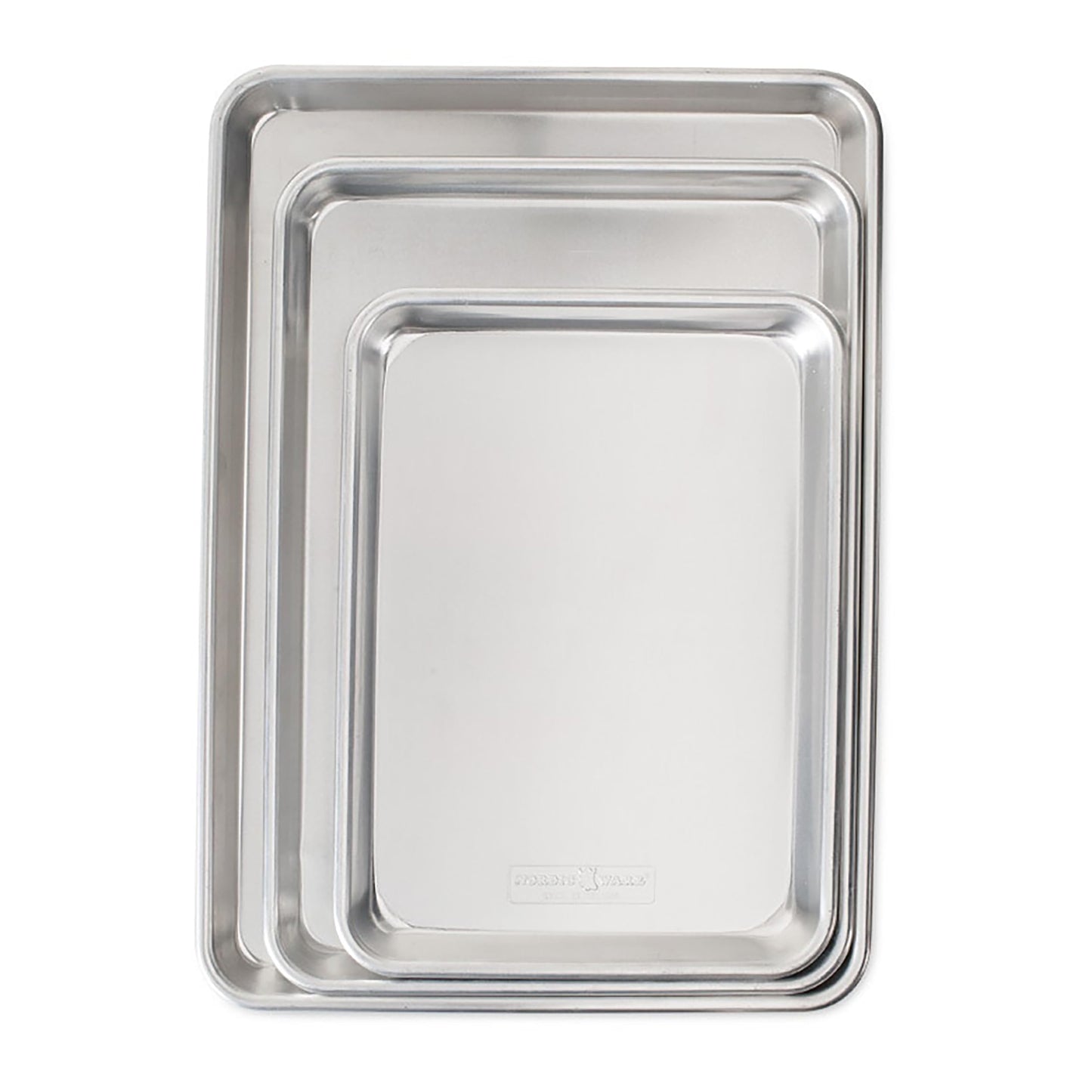 Nordic Ware Naturals 3 Piece Set - USA Made Aluminum Commercial Quality Sheet Pan for Baking or Roasting, Encapsulated Galvanized Steel Rim Prevents Warping; Half Sheet, Jelly Roll and Quarter Sheet Nordic WareBuy Supplements Australia