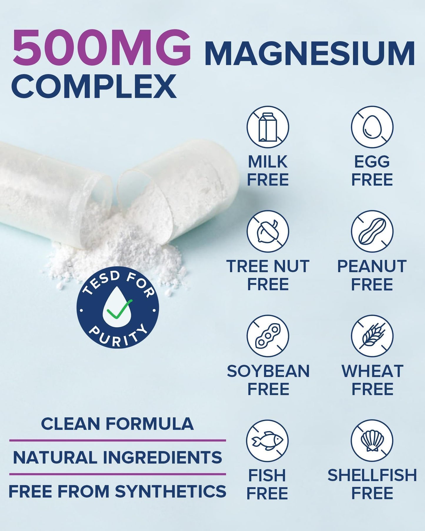 Terranics 5-in-1 Magnesium Complex Supplement 500mg - 5 Forms High Absorption Magnesium Glycinate Citrate Malate Aspartate Gluconate for Sleep Heart Health - Non-GMO 120 Vegan Capsules Terranics buy supplements Au