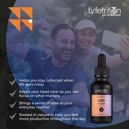 Lyfetrition GABA with L-Theanine, Ginkgo Biloba (Salisburia biloba) Extract, Organic Peruvian MACA Root (Lepidium meyenii) Extract, 118 ml, 4 FL Oz Liquid, 220 Servings, Made in USA, Quick Absorption Lyfetrition buy supplements Au