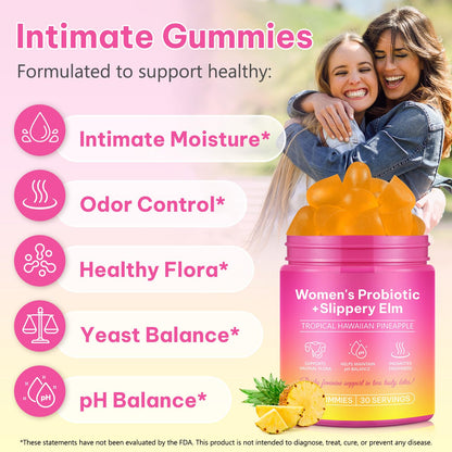 Beyxdu Probiotics for Women Gummies with Slippery Elm Feminine Balance Gummies for Women Vaginal Probiotics with Prebiotics & Lactobacillus Probiotic Blend Vaginal Odor & Vaginal Flora 60Gummy BeyxduBuy Supplements Australia