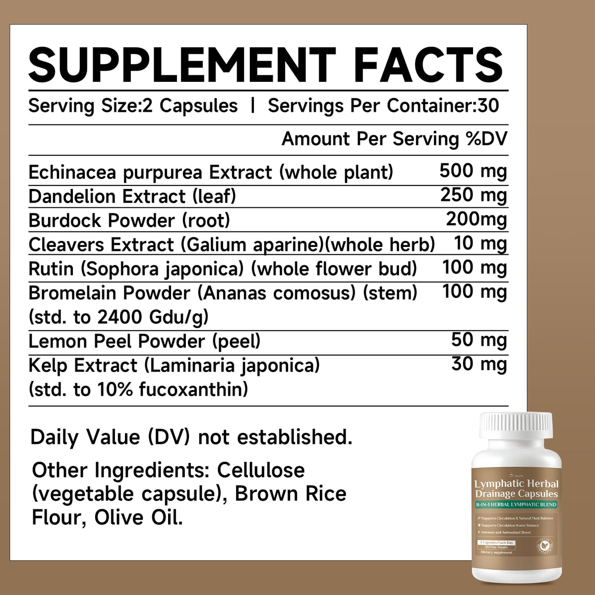 SpenHerb Lymphatic Drainage Capsules Supplements, 8-in-1 Herbal Lymphatic Blend Support Circulation and Natural Fluid Balance, Non-GMO Pure,60 Capsules/1 Pack SpenHerb buy supplements Au