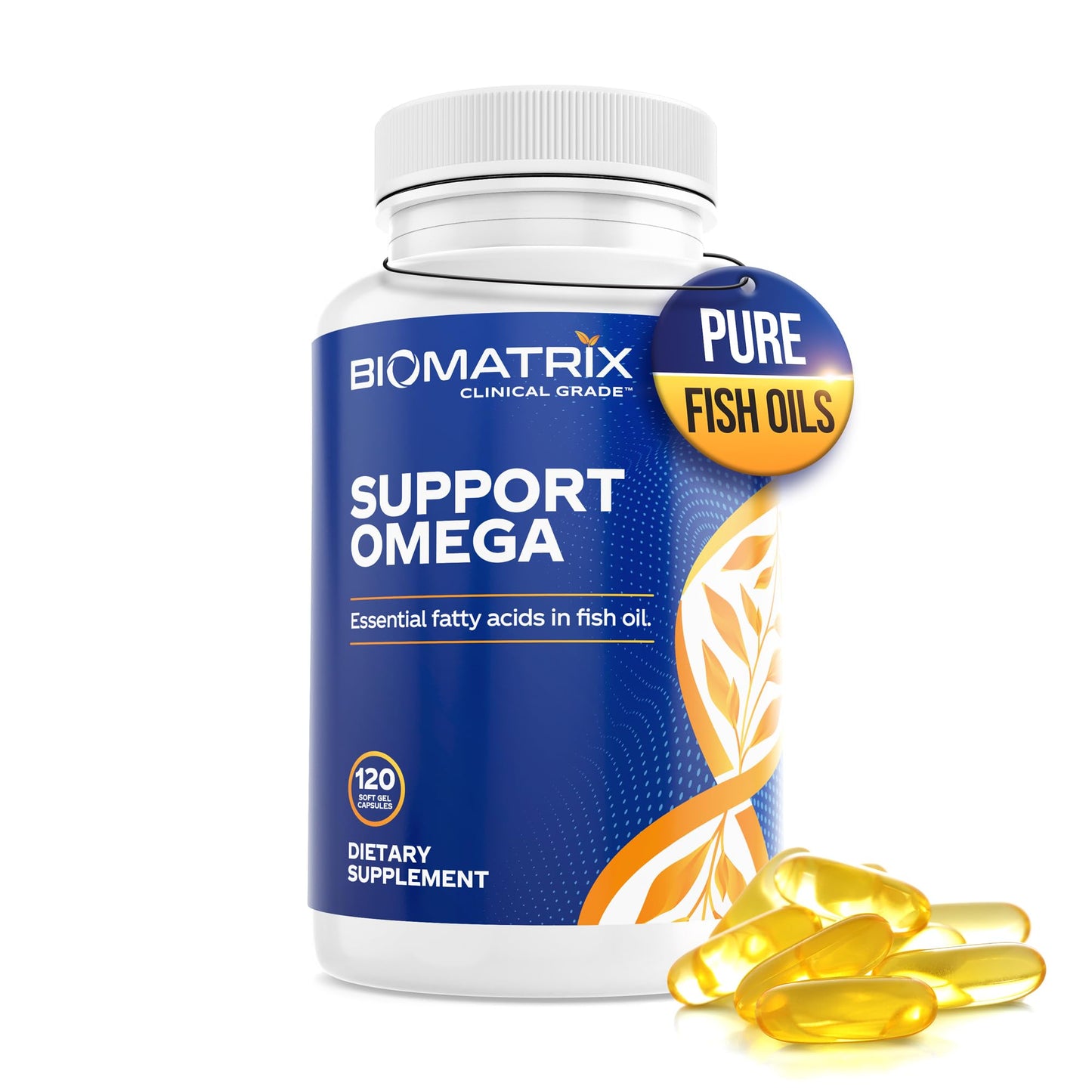 Support Omega EPA DHA Omega 3 Fish Oil Supplement - Cardiovascular, Musculoskeletal Support (120 Gel Capsules) BioMatrix buy supplements Au