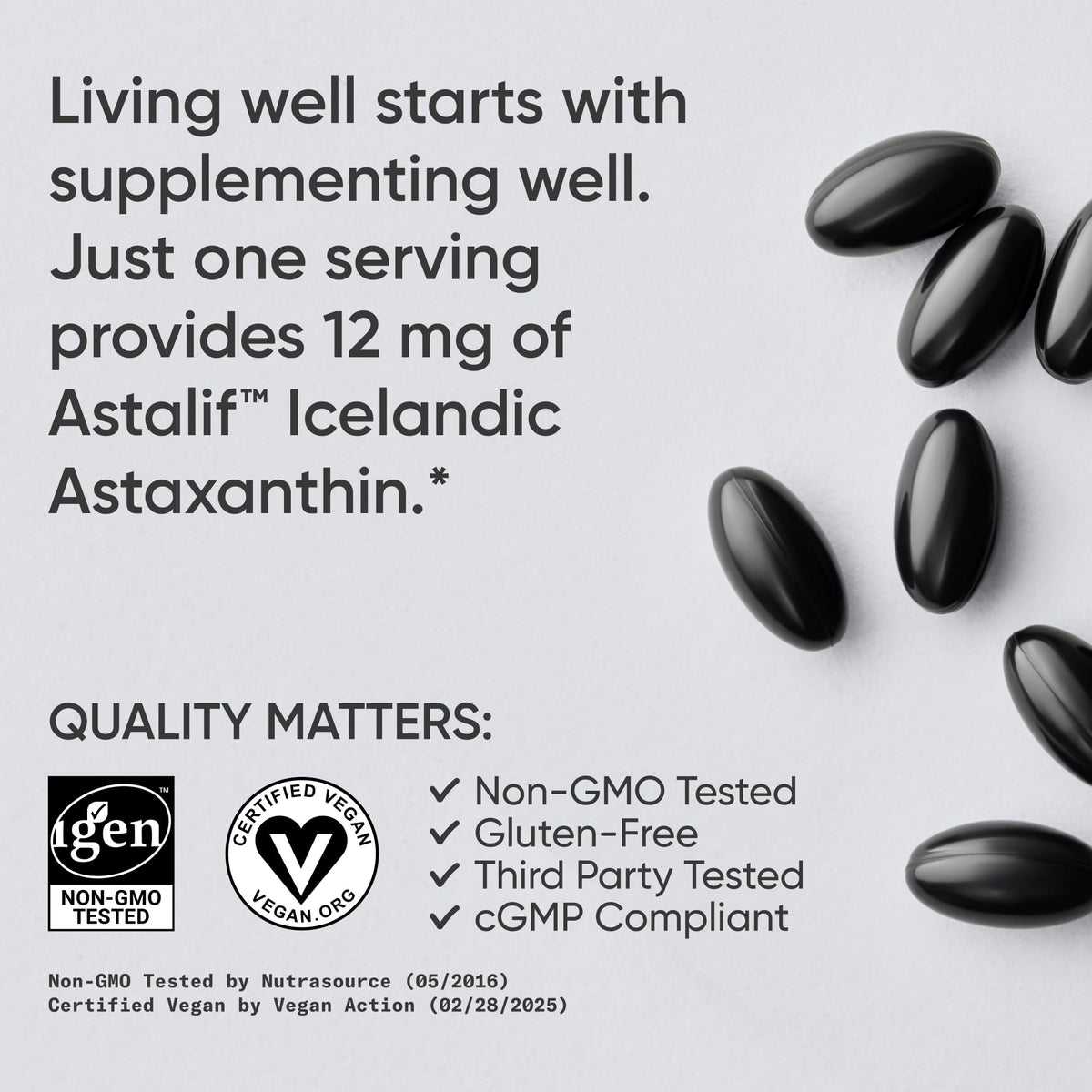 Sports Research Triple Strength Vegan Astaxanthin Supplement from Algae - Plant Based Softgels for Antioxidant Activity, Skin & Eye Health - Non-GMO Verified, Made with Coconut Oil - 12mg, 60 Count Sports Research buy supplements Au