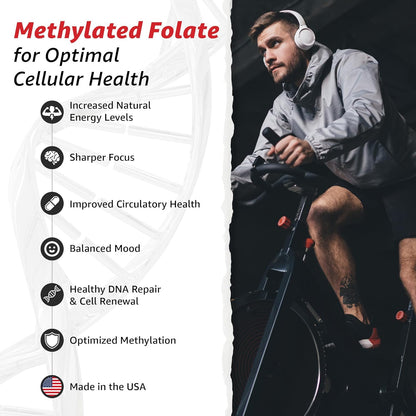10X Health 5 Mthf - 60 Capsules | L Methylfolate: Methylated Folate & Magnesium, Brain & DNA Support, Bioavailable