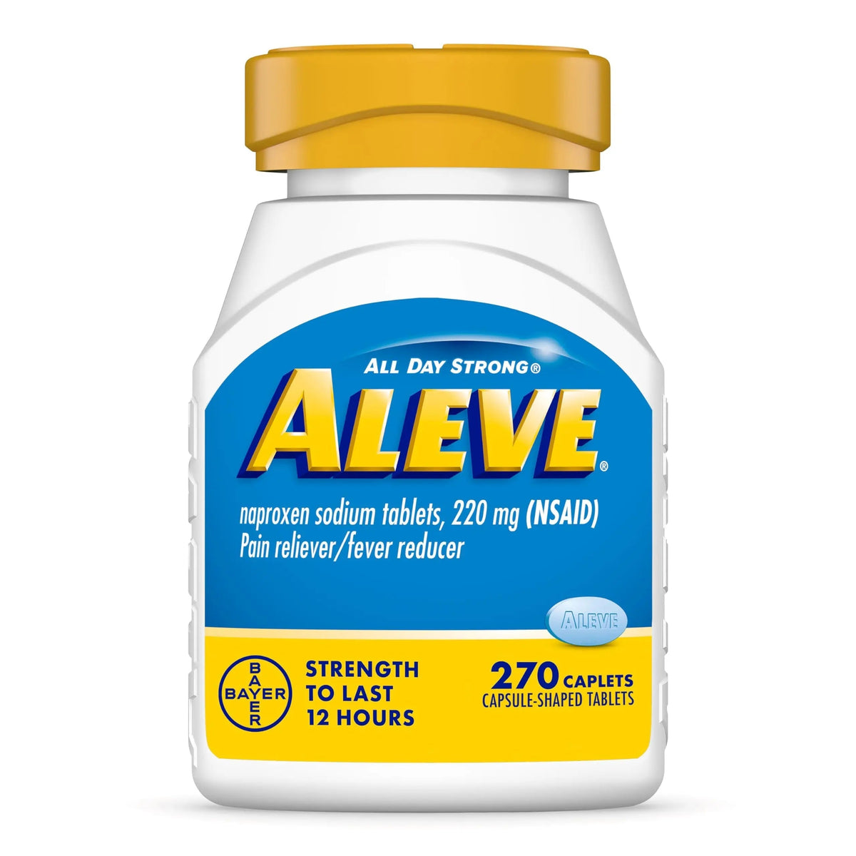 Aleve Pain Reliever & Fever Reducer Naproxen Sodium Caplets, Body Pain Relief, 270 Count AleveBuy Supplements Australia