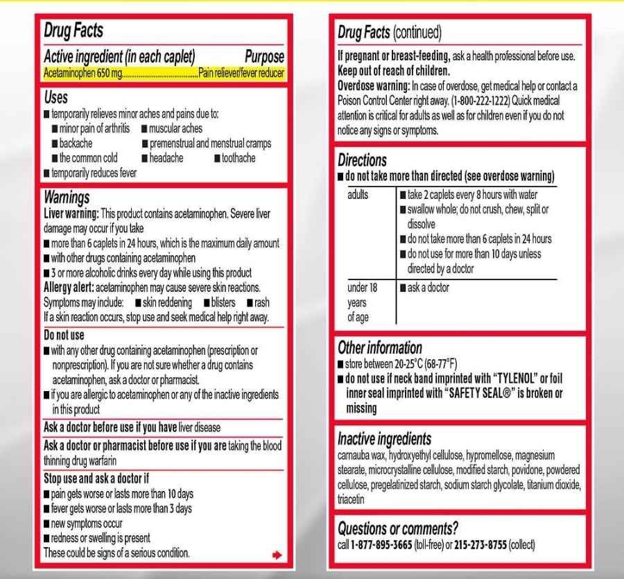 Tylenol Arthritis Pain Extended Release Tablets with Acetaminophen for Joint Pain, 290 Caplets (Pack of 2) (Package May Vary)