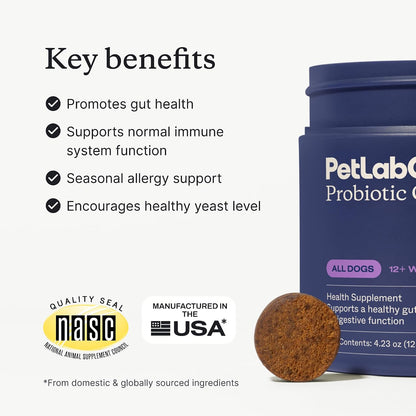 PetLab Co. – Gut & Breath Bundle: Dental Powder for Fresh Breath in 1 Scoop. for Small Dogs & Salmon Dog Probiotics to Support a Healthy Gut - Easy to Use – Innovative Formulas
