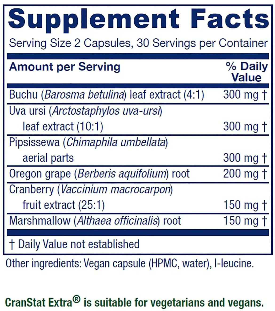 Vitanica Cranstat Extra, Urinary Tract Support, Vegan, 60 Capsules