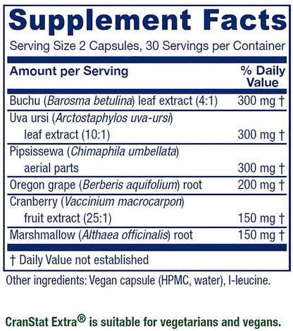 Vitanica Cranstat Extra, Urinary Tract Support, Vegan, 60 Capsules