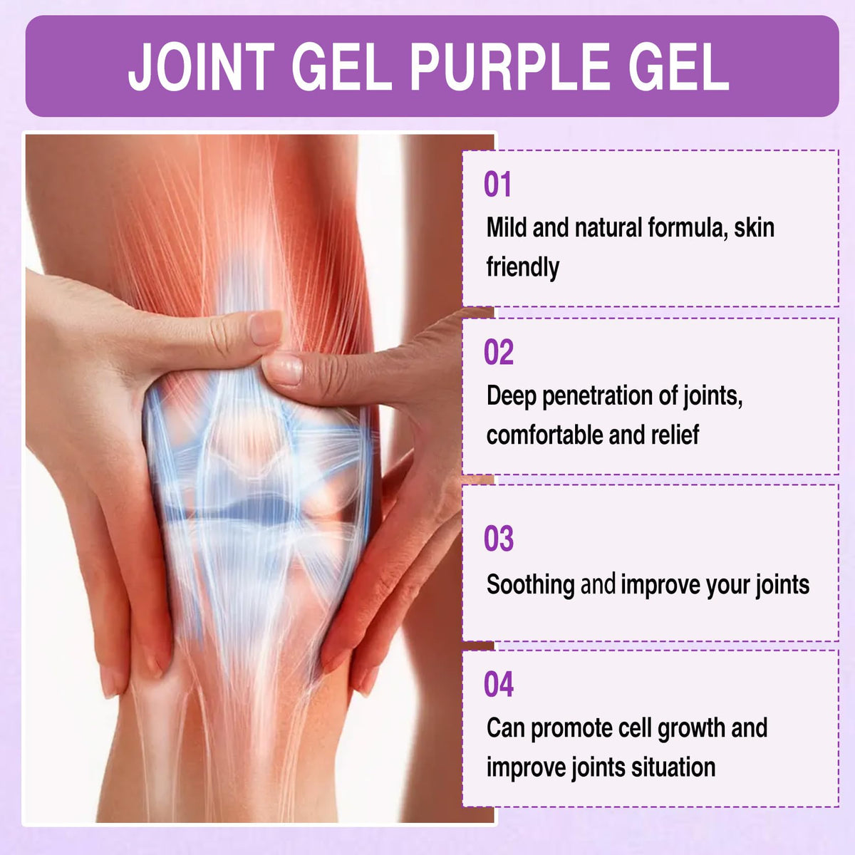 2 PCS Joint Gel Purple Gel，Soothing Pain Relief Massage Cream，Full-Body Joint Effective Soothes for Knees, Lumbar, Hands, Neck and Shoulders PERVALABuy Supplements Australia