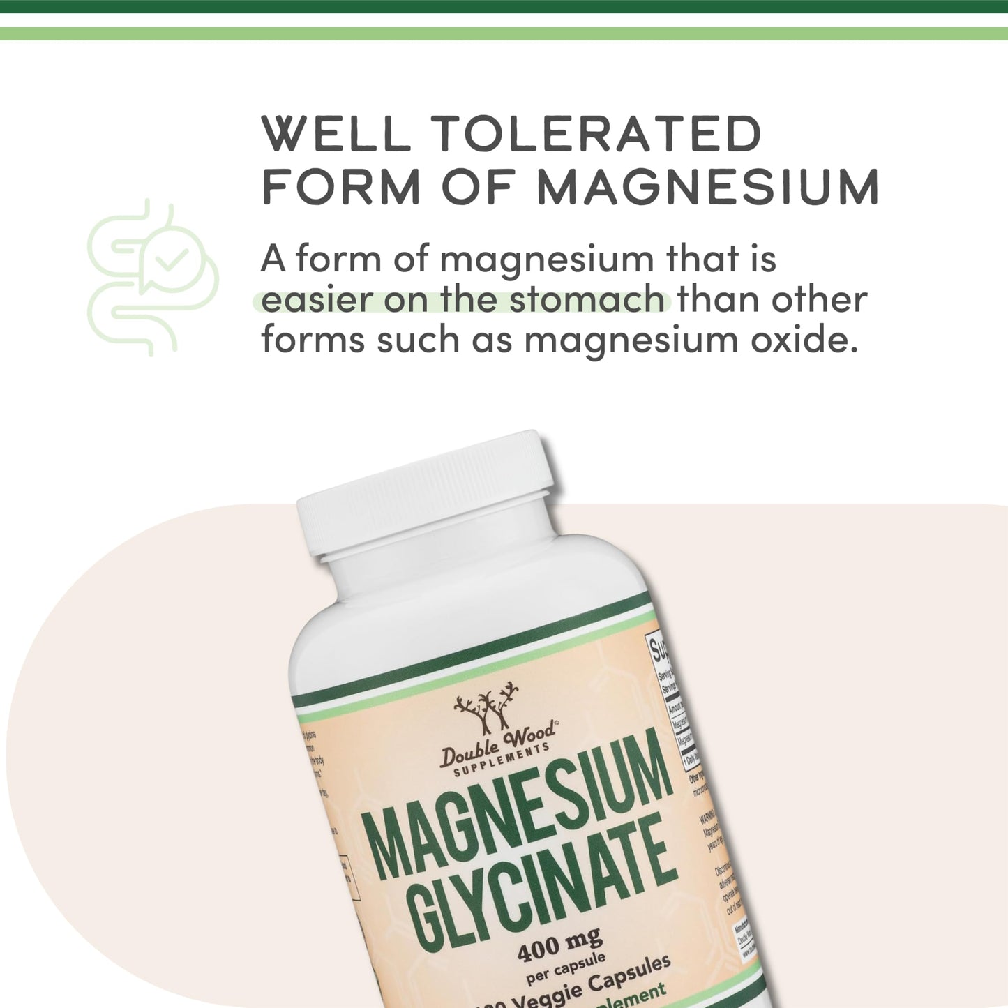 Magnesium Glycinate 400mg | 180 Capsules | Sleep, Muscle, & Heart Support | Vegan, Third Party Tested, Gluten Free, Non-GMO, by Double Wood Supplements Double Wood Supplements buy supplements Au