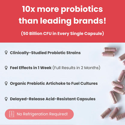 Vaginal Probiotics for Women pH Balance | 50 Billion CFU Womens Probiotic + Cranberry Pills for Vaginal Health, Healthy Odor, Yeast, Urinary Tract | Vegan Women's Probiotics and Prebiotics Supplement Mother's Promise buy supplements Au