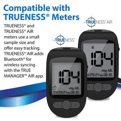 TRUENESS Blood Glucose Test Strips, 50 Count | Blood Glucose Test Strips Compatible with TRUENESS Family of Self Monitoring Blood Glucose Meters, Fast 5 Second Results