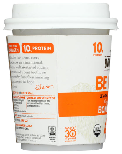 Bonafide Provisions Fresh Organic Be Well Broth with Lemon, Mint & Ginger Organic Chicken Bone Broth, Frozen 8 fl oz - Gluten-Free, Grain-Free, Paleo and Keto Friendly Bonafide Provisions buy supplements Au