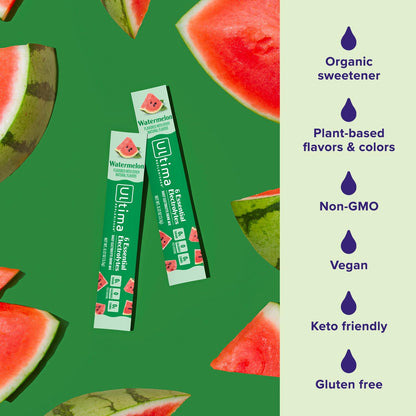 Ultima Replenisher Electrolyte Powder Drink Mix Bundle – Sugar Free – Lemonade and Raspberry and Watermelon, 20 Stickpacks – 6 Electrolytes and Minerals – Keto Friendly, Vegan, Non-GMO
