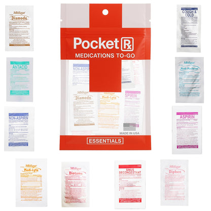 Pocket RX Mini Travel Medicine Kit – TSA-Approved First Aid Pouch with 10 Essential OTC Medications for Headache, Pain, Allergy, Upset Stomach & More – Compact, USA Made (17 Tablets) Real Vitamins buy supplements Au