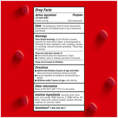 Luden's Sore Throat Relief Lozenges for Minor Everyday Irritation & Dry Mouth, Wild Cherry Flavored Drops, 30 Count