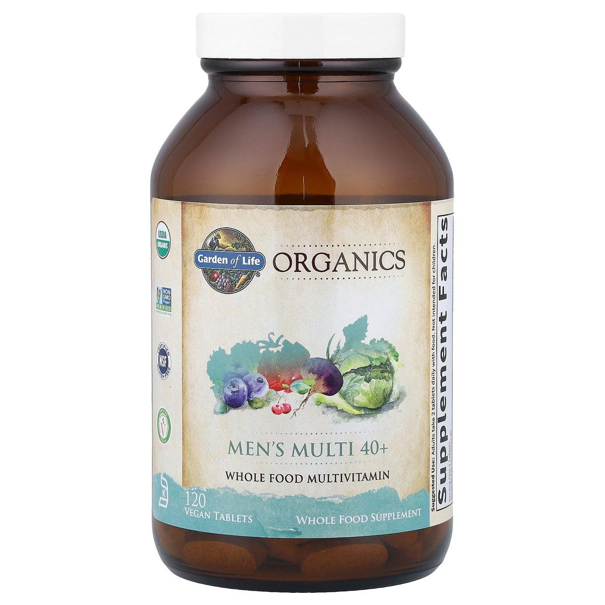 Garden of Life Organics Men's 40+ Multivitamin with Prostate Support, B12 & Vitamins – Vegan Daily Whole Food Multivitamin, Non-GMO, Certified Organic, 120 Tablets Garden of Life buy supplements Au