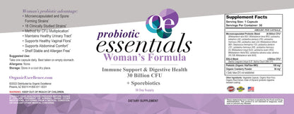 Organic Excellence Probiotics for Women – 30 Billion CFU 18 Strains Prebiotics & Sporebiotics – Gut, Vaginal, Digestive, Immune & Urinary Tract Support – 30 Capsules Organic ExcellenceBuy Supplements Australia