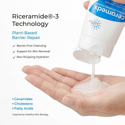 Ceramedx - Extra Gentle Body Cleanser | Natural Ceramide Cleanser for Dry, Sensitive Skin | Cruelty Free, Vegan & Fragrance Free | 6 fl oz | Plant-Based Riceramide-3, Hyaluronic Acid & Aloe | Soap-Free Wash for Very Dry, Sensitive Skin | Vegan, Sulfate Fr