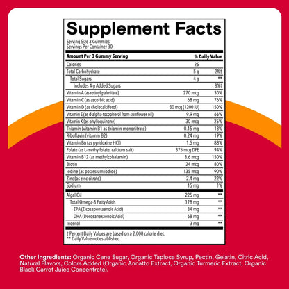 SmartyPants Multivitamin for Men & Women - Improved Formula: Multivitamin Gummies with Omega 3 (DHA/EPA) SmartyPants