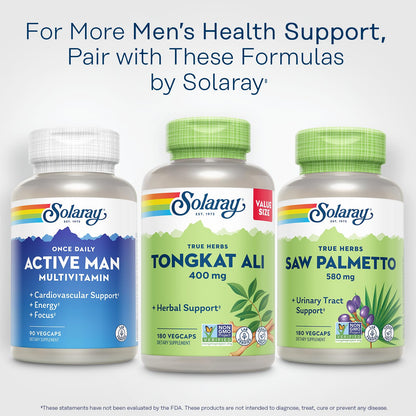 SOLARAY Tongkat Ali 400 mg - Longjack Tongkat Ali for Men - Herbal Support for Men's Health and Vitality - Vegan, Non-GMO, Lab Verified - 180 Servings, 180 VegCaps