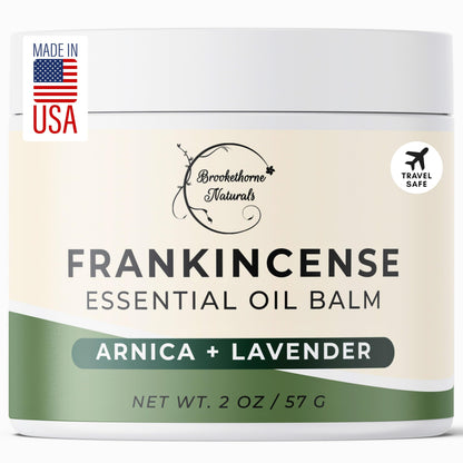 Brookethorne Naturals Frankincense Balm | Frankincense Essential Oil Balm for Skin Hydration | Soothing Muscle & Joint Support | Boswellia Extract, Arnica Montana, Castor Oil & Lavender 2oz Brookethorne NaturalsBuy Supplements Australia