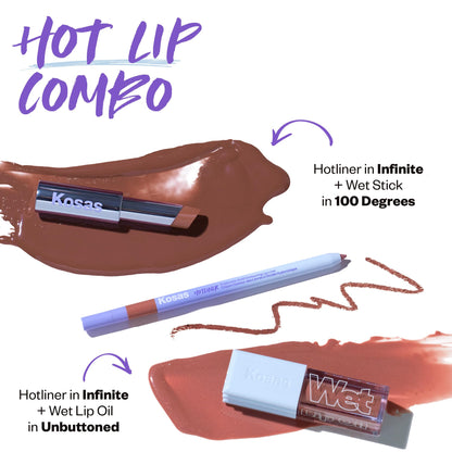 Kosas Hotliner Retractable Lip Liner Pencil with Built-In Brush & Sharpener - Easy Contouring, Hydrating, Long-Lasting- Pigmented Creamy Texture for Plumping Lips - Hyaluronic Acid & Konjac - Infinite KosasBuy Supplements Australia