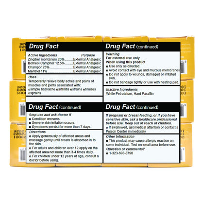 Wang Prom Herbal Balm 5gram Travel Package (Pack of 12) (Yellow) WANG PROMBuy Supplements Australia
