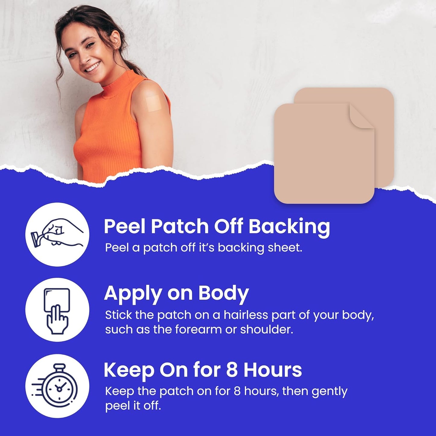 MONIER Glutathione Patches (Pack of 60) - 100% Natural Patch for Women | For Women and Men, With Magnesium, Energy, Focus & Body Support, Enhanced Formula