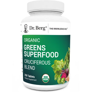 Dr. Berg's Greens Superfood Cruciferous Vegetable Tablets - Vegetable Supplements for Adults w/ 11 Phytonutrient Super Greens Tablets - Energy, Immune System & Liver Veggie Tablets - 250 Tablets Dr. Berg NutritionalsBuy Supplements Australia