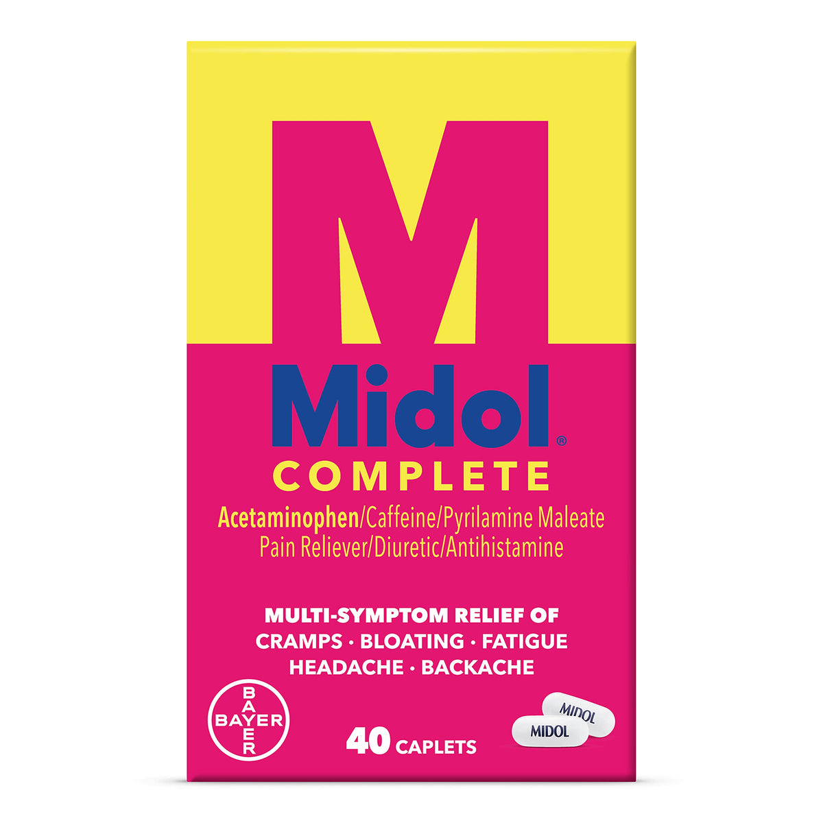 Midol Complete Menstrual Pain Relief Caplets, 40 Count - Provides Cramp, Headache, and Bloating Relief Midol buy supplements Au