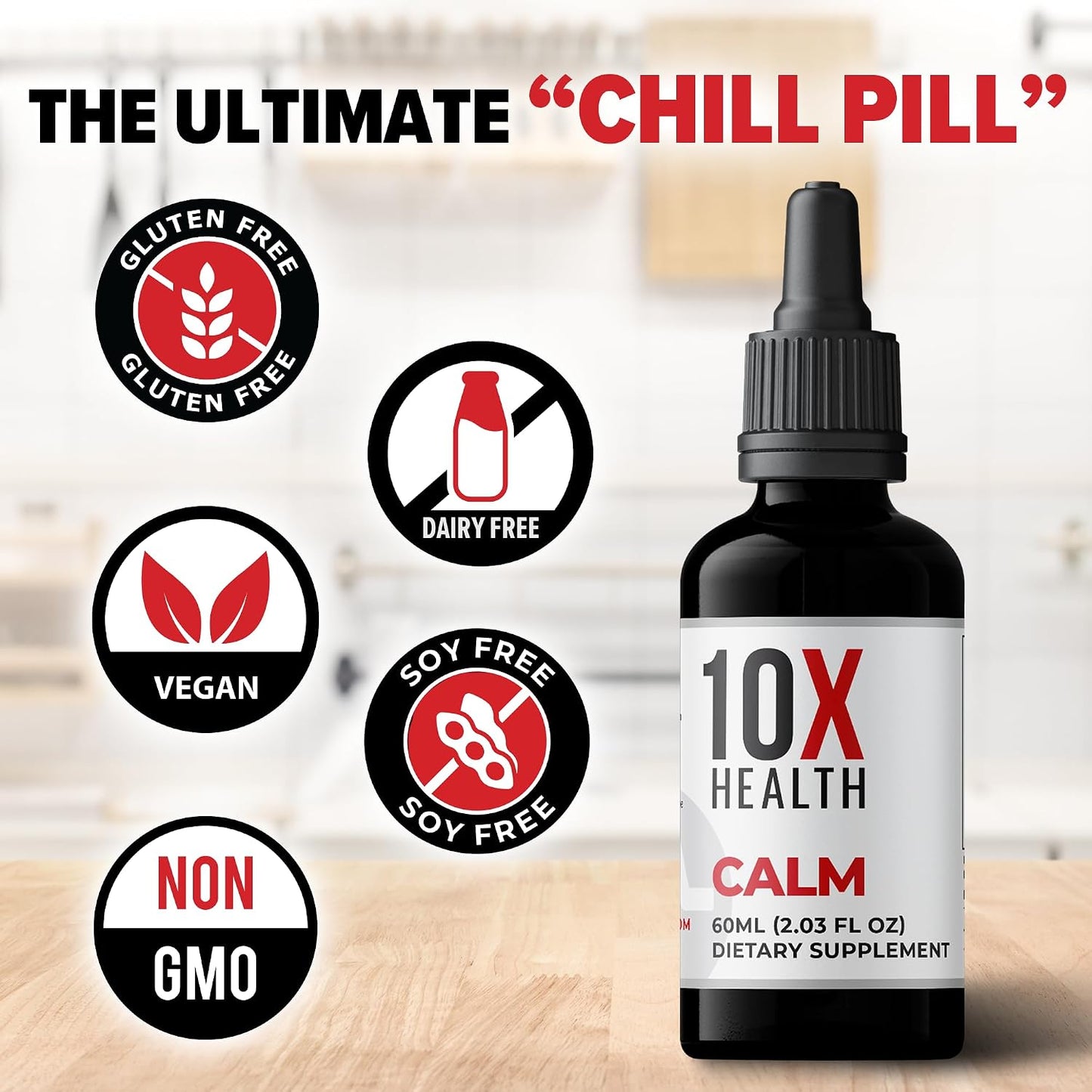 10X Health Calm Drops - AM Calm + PM Sleep Kit | L-Theanine & GABA Liquid Drops + Magnesium, L-Theanine & Melatonin Capsules, 2-Pack