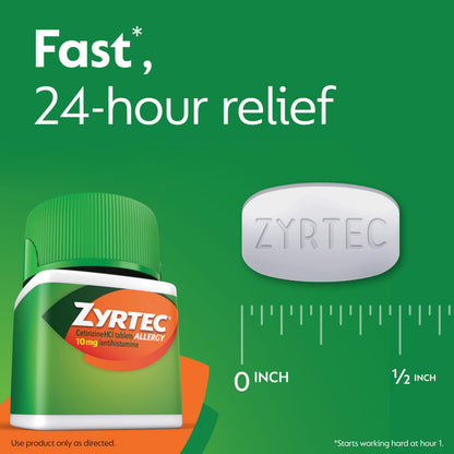 Zyrtec 24 Hour Allergy Medicine Tablets, Indoor & Outdoor Allergy Pills, Non Drowsy Antihistamine, 10 mg Cetirizine HCI, Relief from Runny Nose, Sneezing, Itchy & Watery Eyes, 75 ct Zyrtec buy supplements Au