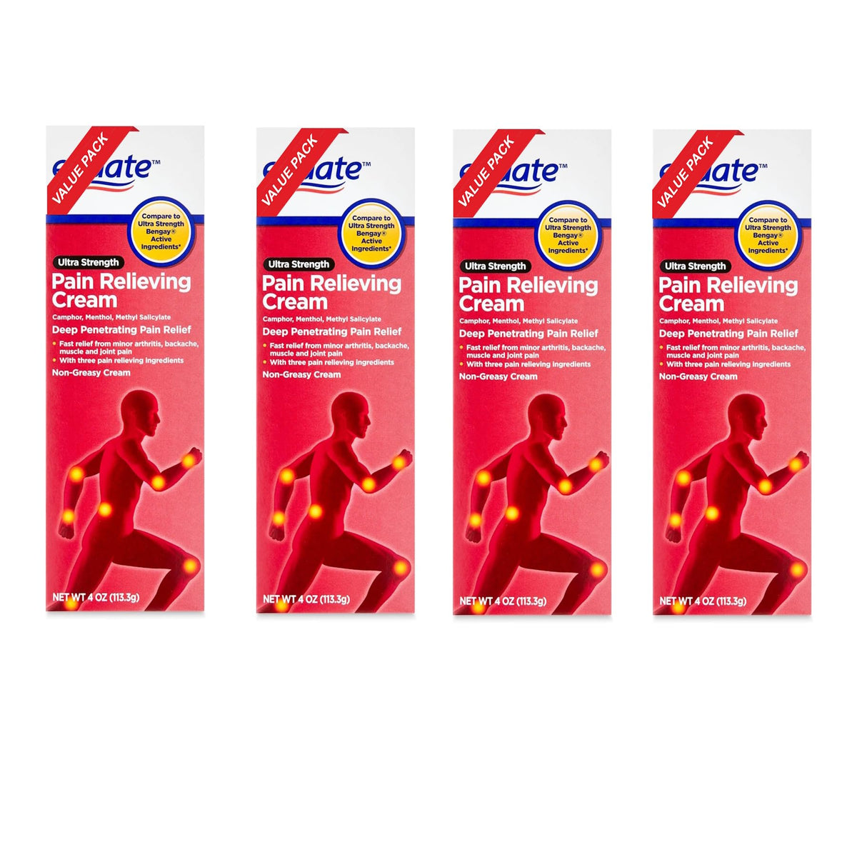 Equate Ultra Strength Pain Relieving Cream, Equate Ultra Strength Pain Relieving Cream Muscle Rub, 4 oz, Pack of 4 Aus HealthcareBuy Supplements Australia