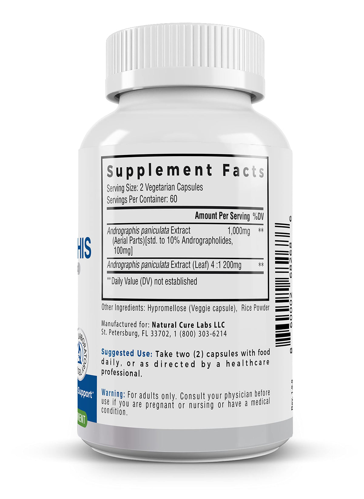 Natural Cure Labs Premium Andrographis Paniculata Extract 1,200mg – 100mg Standardized Andrographolides – Vegan Immune & Digestive Support Capsules – Non-GMO, Gluten-Free, Herbal Dietary Supplement Natural Cure Labs buy supplements Au