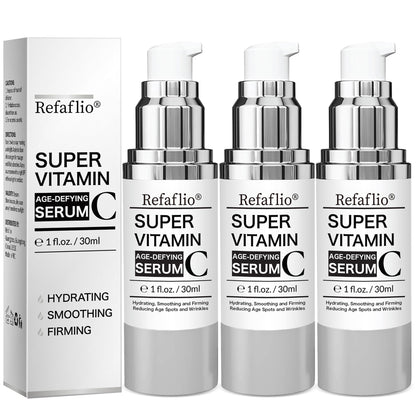 Super Vitamin C Serum for Women over 70, Rapid Anti Aging Cream, Face Lift Cream, Hydrates, Softens, Lifts and Firms, Fights Wrinkles, Advanced Super Serum C 3PCS. (90ml) RefaflioBuy Supplements Australia