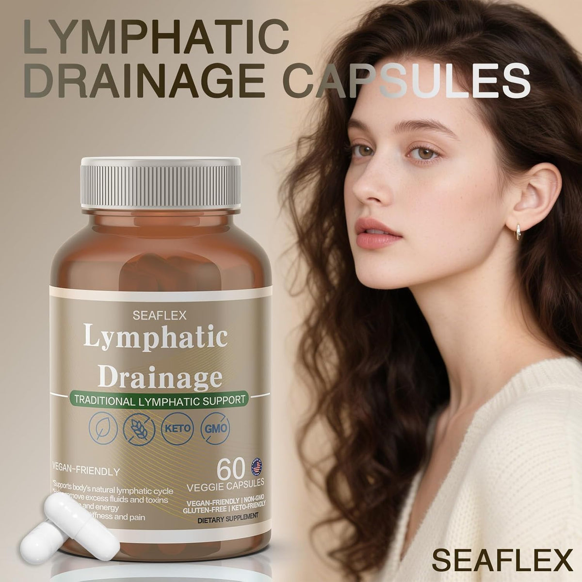 Lymphatic Drainage Capsules Natural Herbal Supplement for Fluid Balance & Immune Health, with Echinacea, Dandelion, and Burdock 60 Capsules Vunexo buy supplements Au