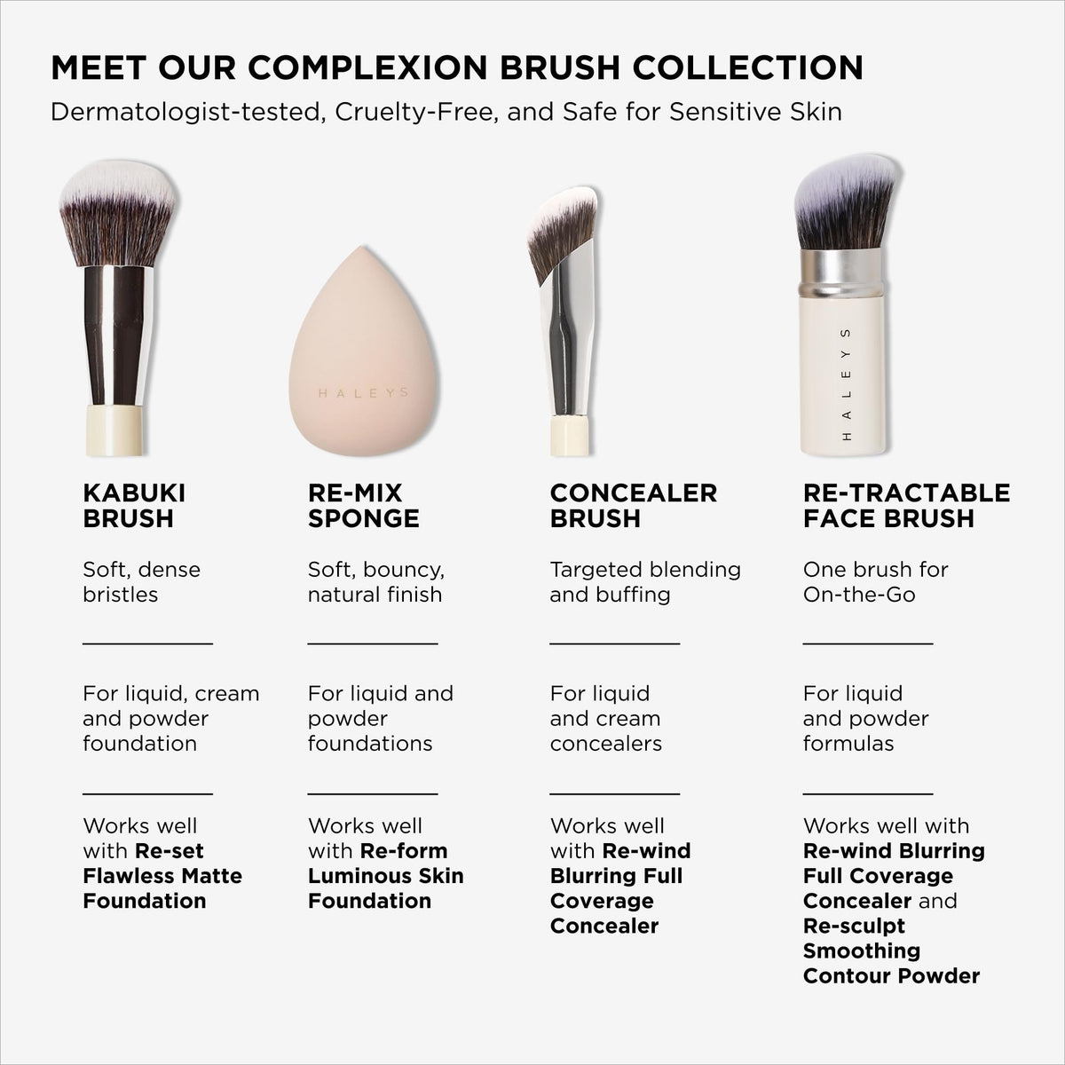 Haleys Beauty Kabuki Foundation Brush For Applying Powder, Foundation, Bronzer, Blush, and Mineral Make up, Soft Bristles, Seamless Blending, Makeup Brushes Essential, Vegan & Cruelty Free HALEYSBuy Supplements Australia