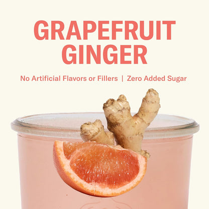 Ballerina Farm Farmer Hydrate Grapefruit Ginger Electrolyte Powder Packets | Travel Ready, Coconut Water, Irish Sea Moss, French Sea Salt, 210mg Sodium, 25 Count